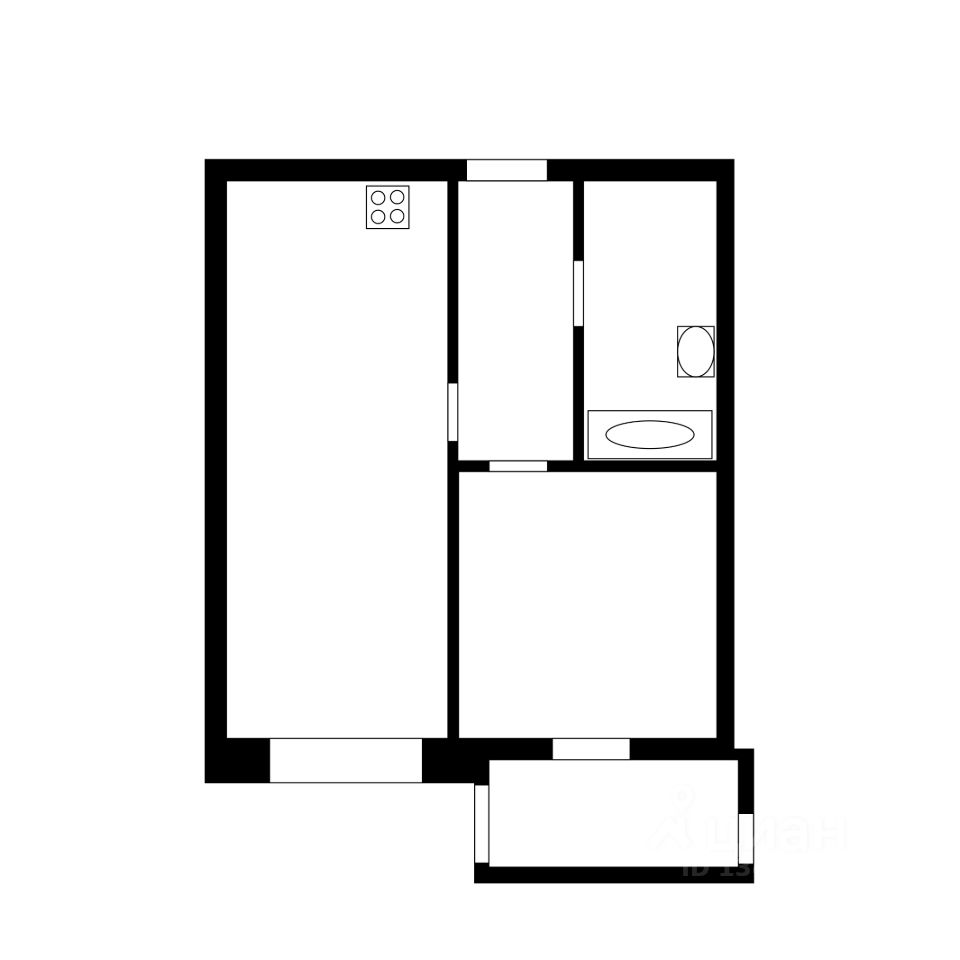 Планировка этой квартиры по данным Циан