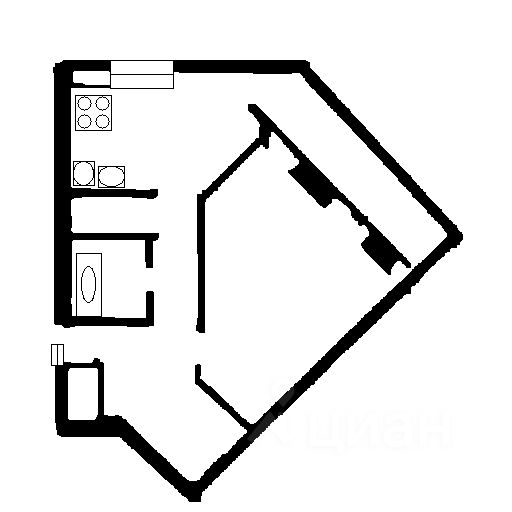 Планировка этой квартиры по данным Циан