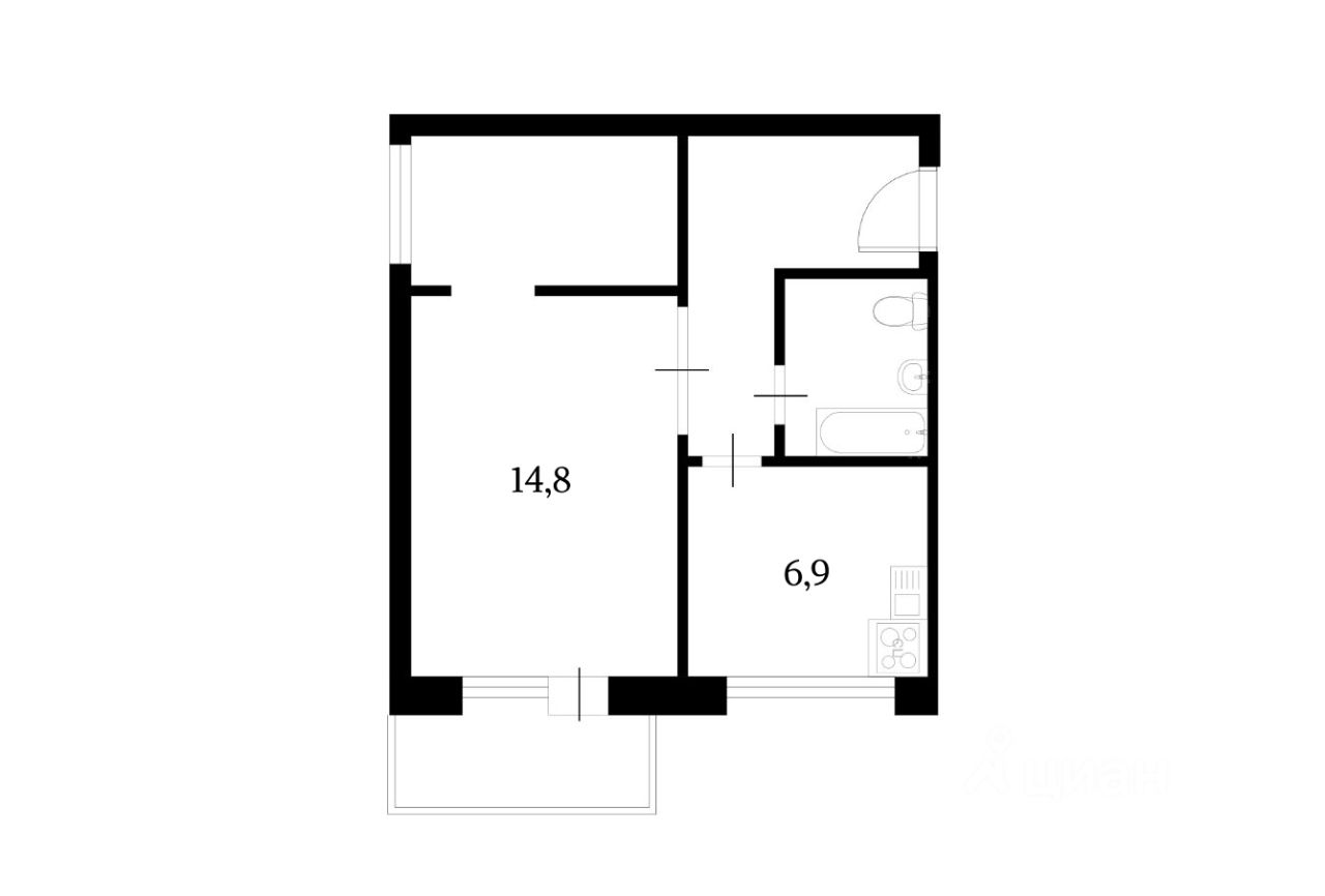 Планировка этой квартиры по данным Циан