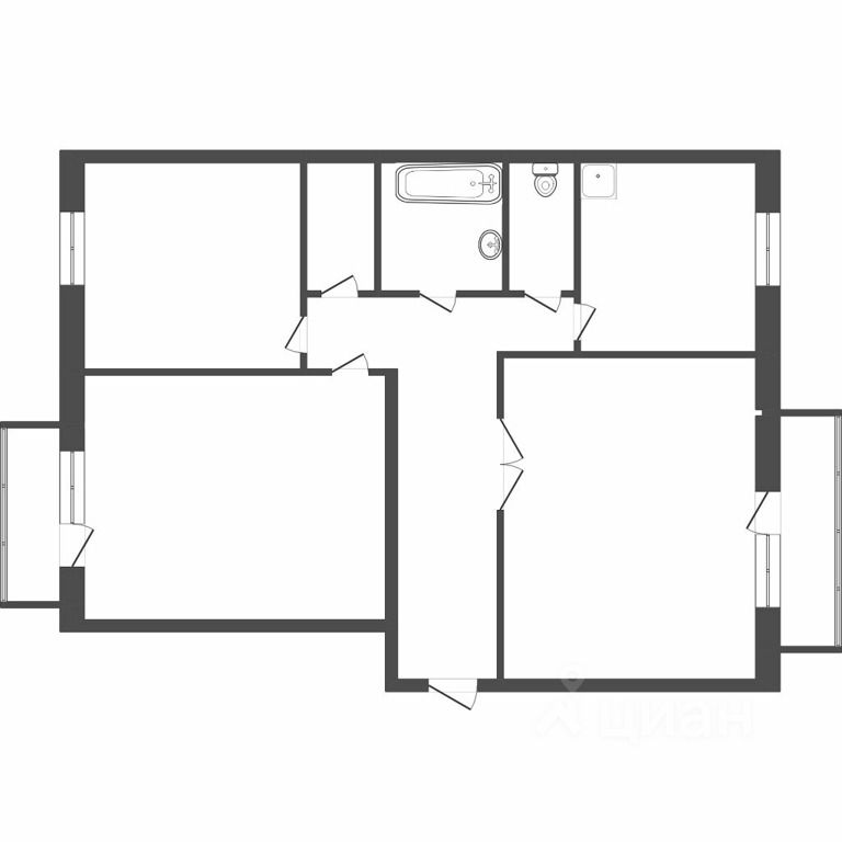 Планировка этой квартиры по данным Циан