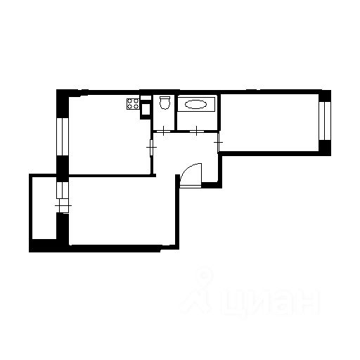 Планировка этой квартиры по данным Циан