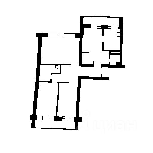 Планировка этой квартиры по данным Циан