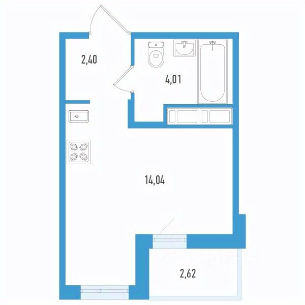 3-комн.кв., 69,4 м², 12/12 этаж