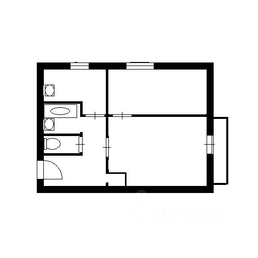 Планировка этой квартиры по данным Циан