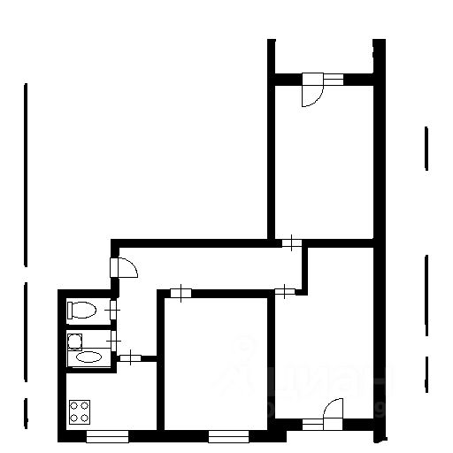 Планировка этой квартиры по данным Циан