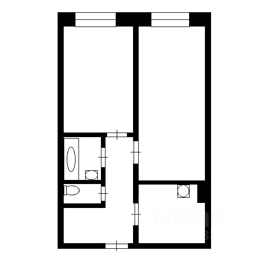 Планировка этой квартиры по данным Циан