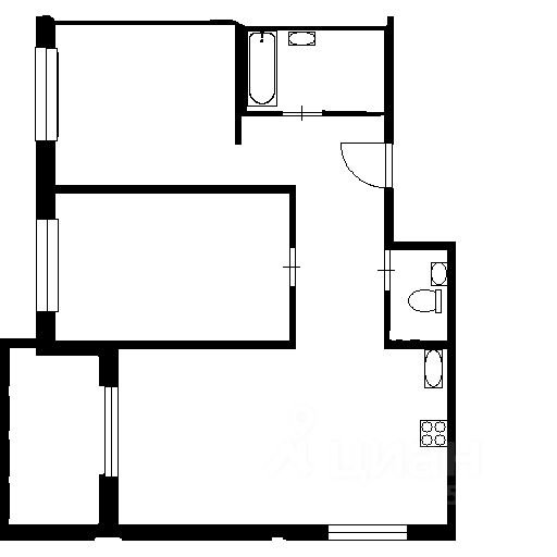 Планировка этой квартиры по данным Циан
