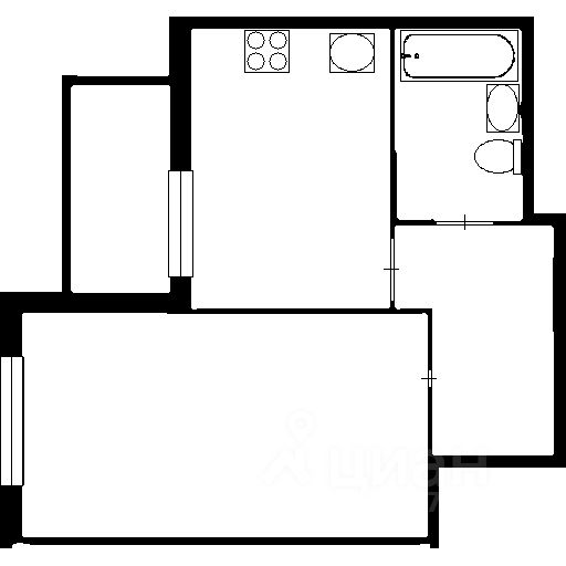Планировка этой квартиры по данным Циан