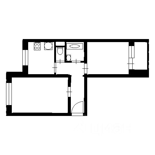 Планировка этой квартиры по данным Циан