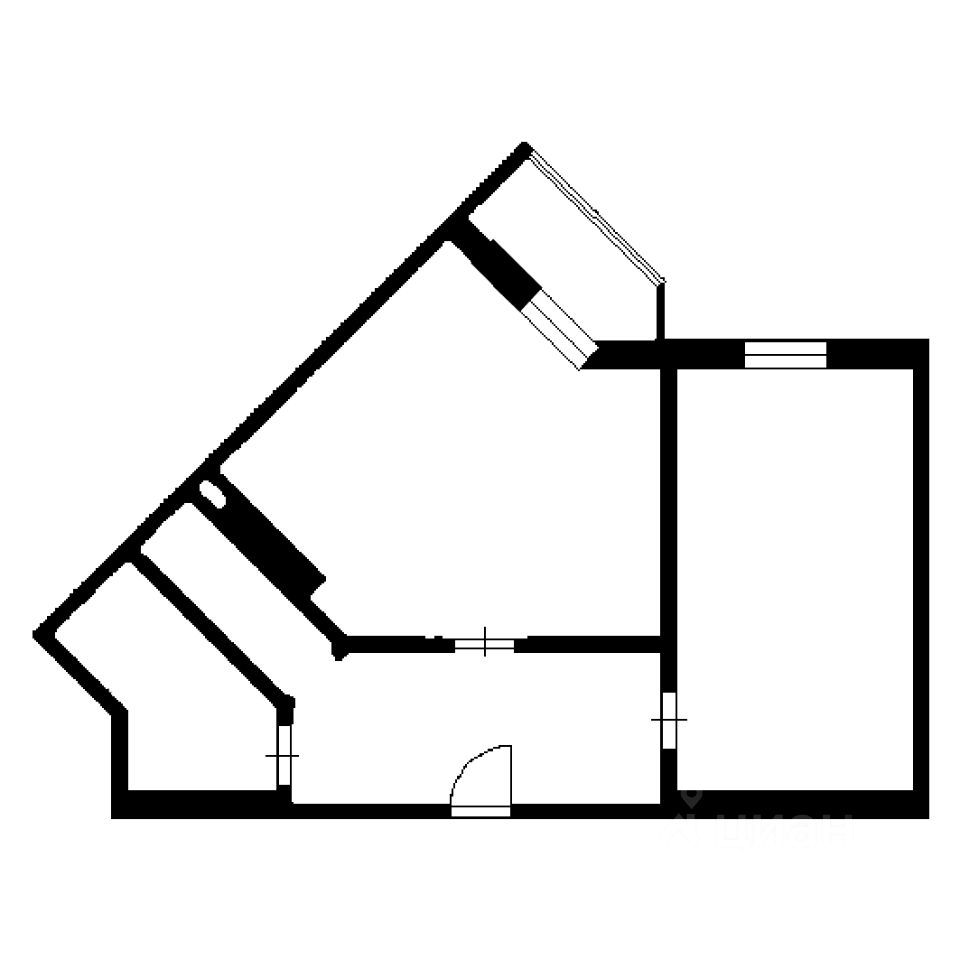 Планировка этой квартиры по данным Циан