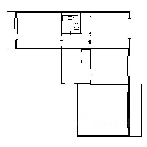Планировка этой квартиры по данным Циан