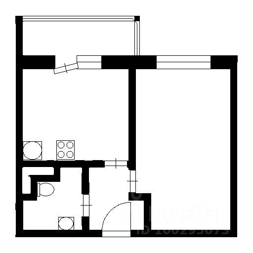 Планировка этой квартиры по данным Циан