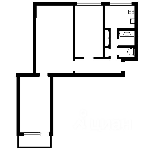 Планировка этой квартиры по данным Циан