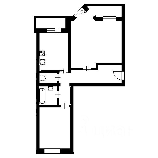 Планировка этой квартиры по данным Циан