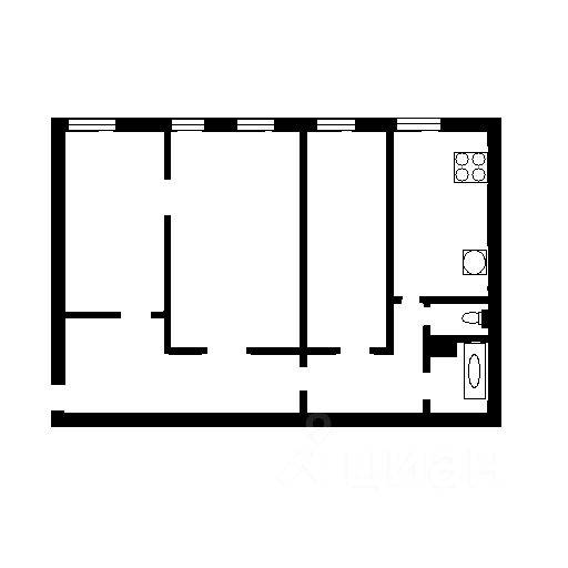 Планировка этой квартиры по данным Циан