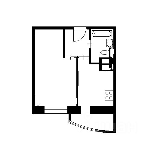 Планировка этой квартиры по данным Циан