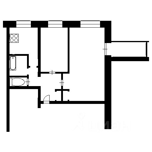 Планировка этой квартиры по данным Циан
