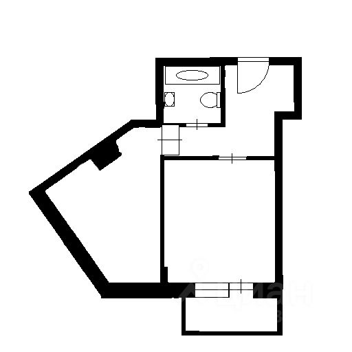 Планировка этой квартиры по данным Циан