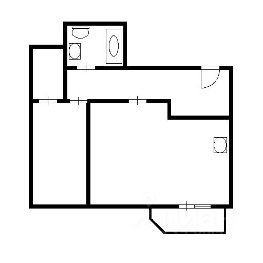 Планировка этой квартиры по данным Циан