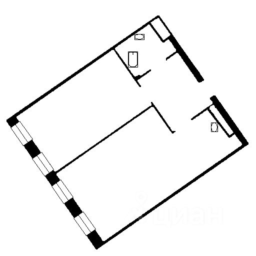 Планировка этой квартиры по данным Циан