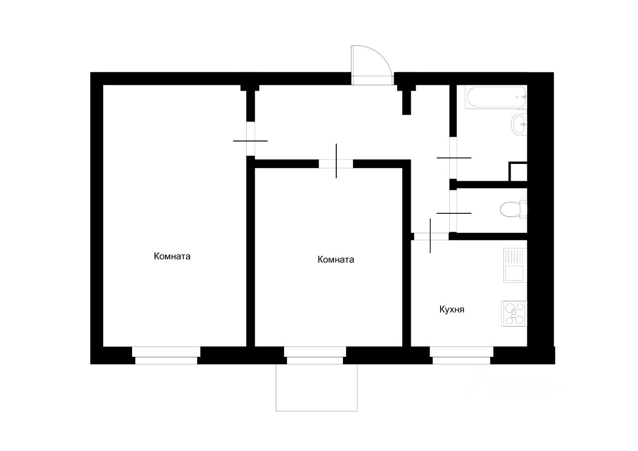 Планировка этой квартиры по данным Циан