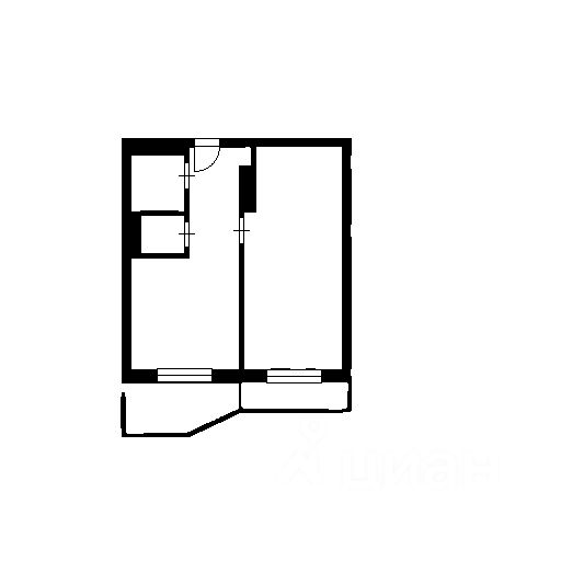 Планировка этой квартиры по данным Циан