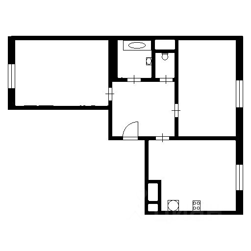 Планировка этой квартиры по данным Циан