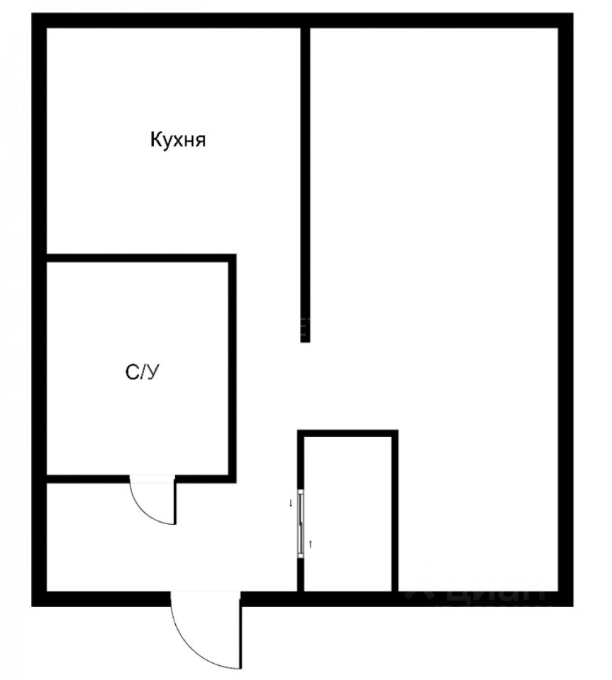 Планировка этой квартиры по данным Циан