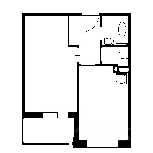 Планировка этой квартиры по данным Циан