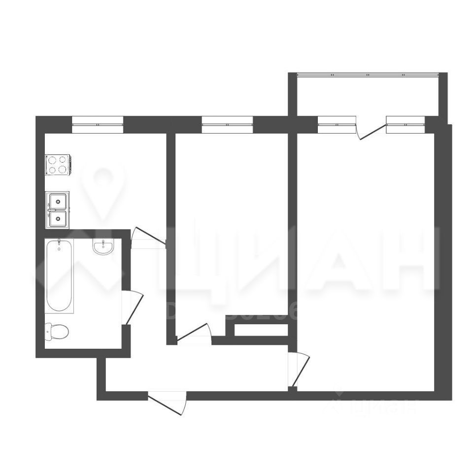 Планировка этой квартиры по данным Циан