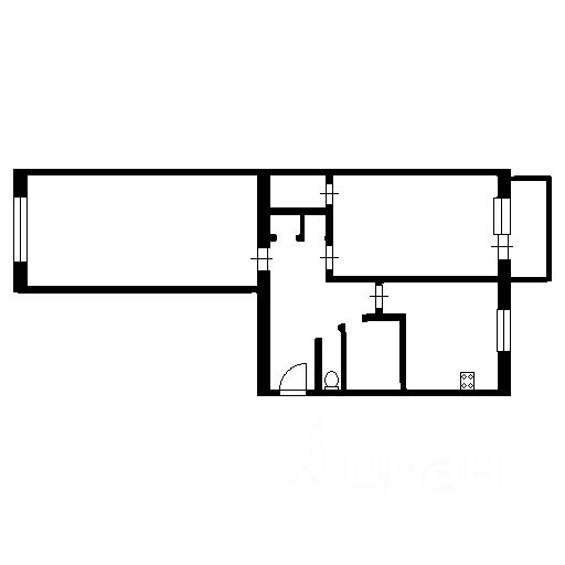 Планировка этой квартиры по данным Циан