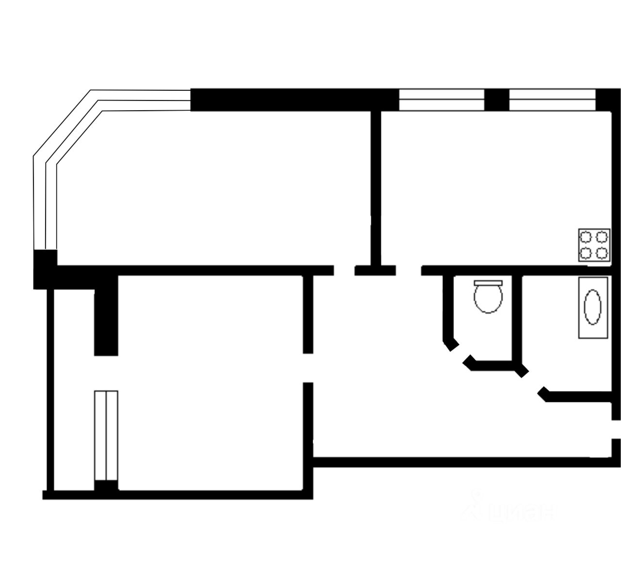 Планировка этой квартиры по данным Циан