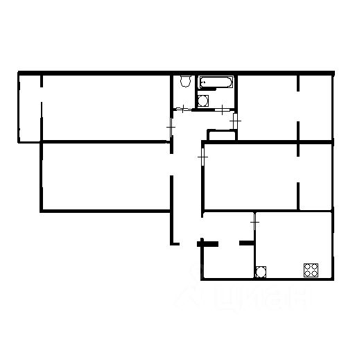 Планировка этой квартиры по данным Циан