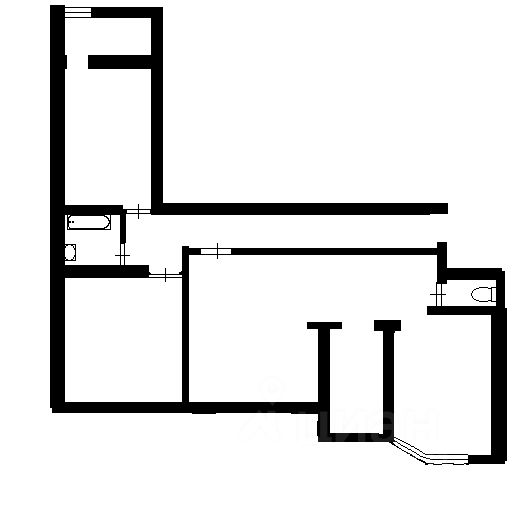 Планировка этой квартиры по данным Циан