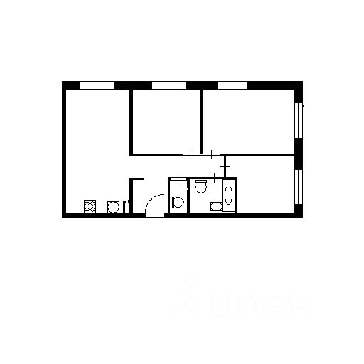 Планировка этой квартиры по данным Циан