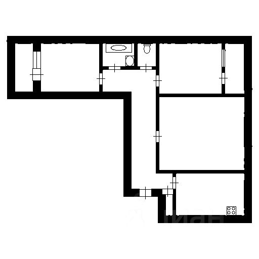 Планировка этой квартиры по данным Циан