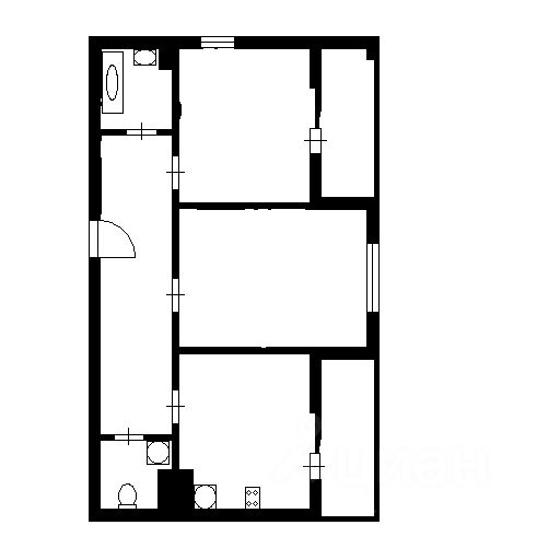 Планировка этой квартиры по данным Циан