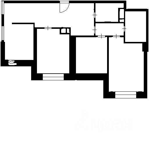Планировка этой квартиры по данным Циан