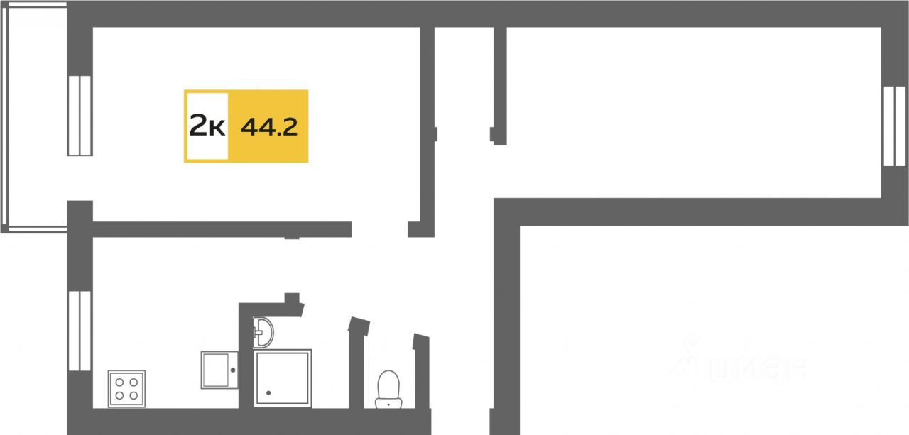 Планировка этой квартиры по данным Циан