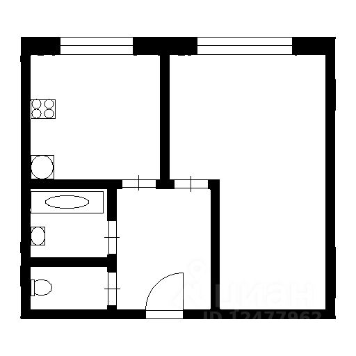 Планировка этой квартиры по данным Циан