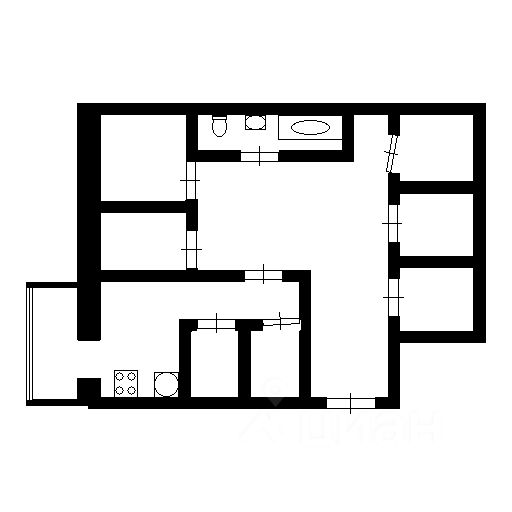Планировка этой квартиры по данным Циан