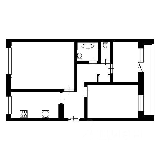 Планировка этой квартиры по данным Циан