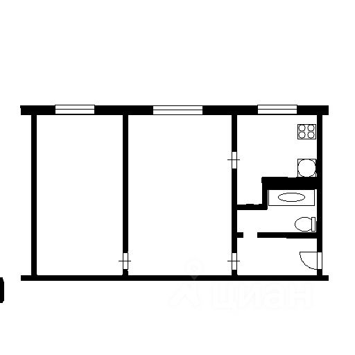 Планировка этой квартиры по данным Циан