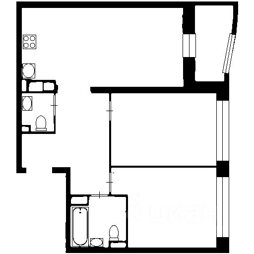 Планировка этой квартиры по данным Циан