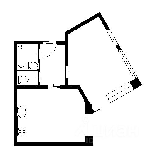 Планировка этой квартиры по данным Циан