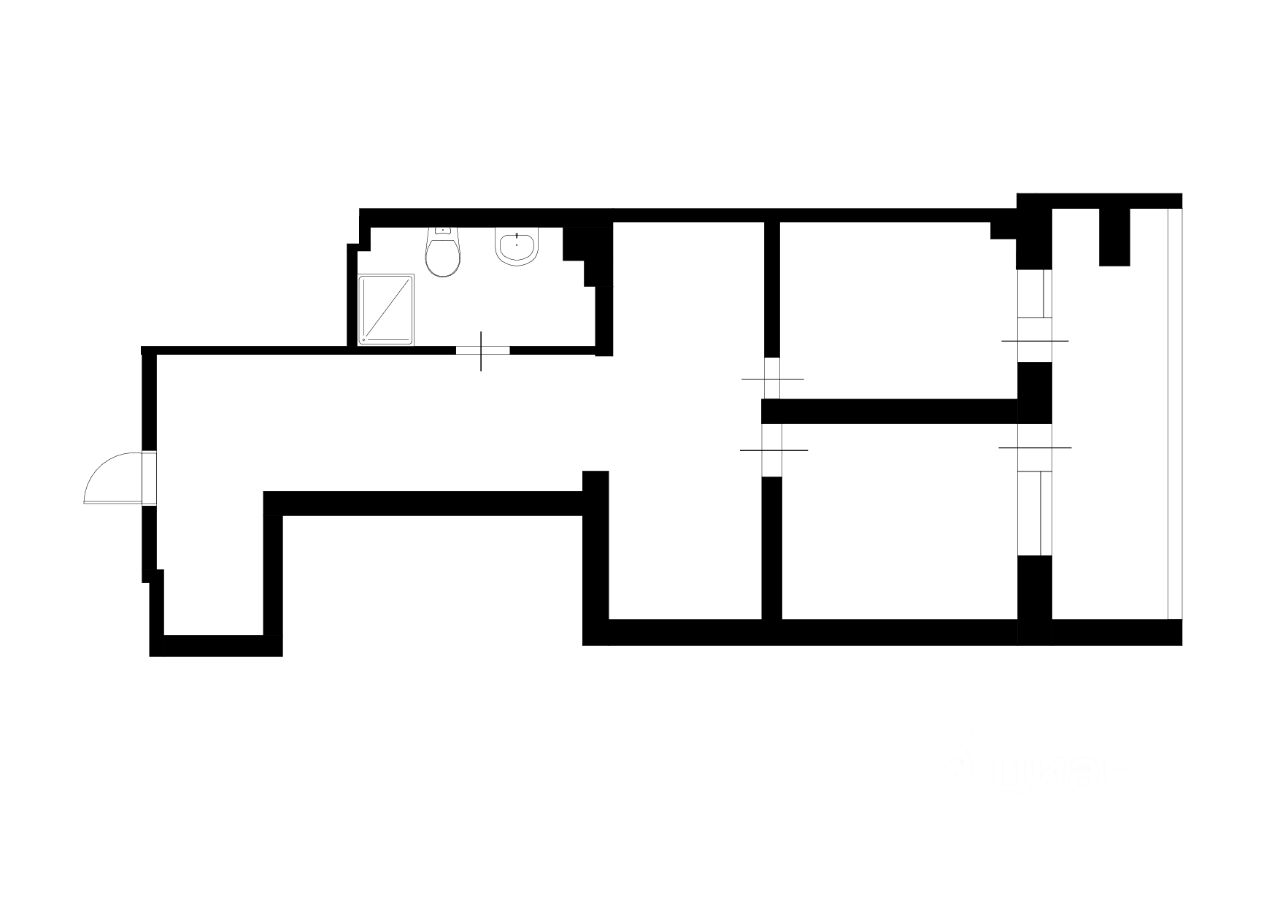 Планировка этой квартиры по данным Циан