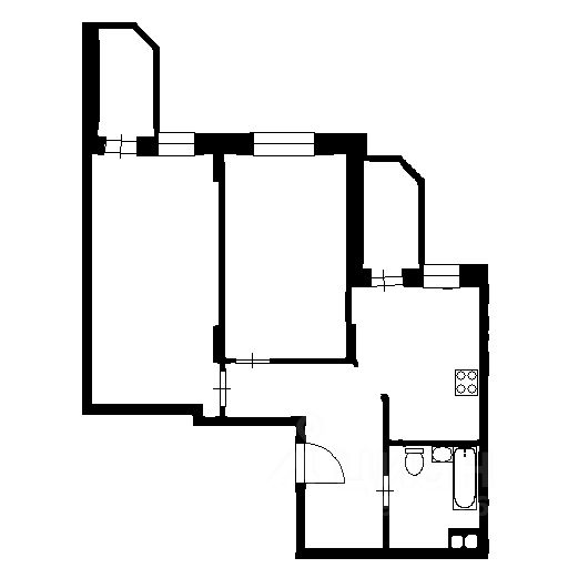 Планировка этой квартиры по данным Циан