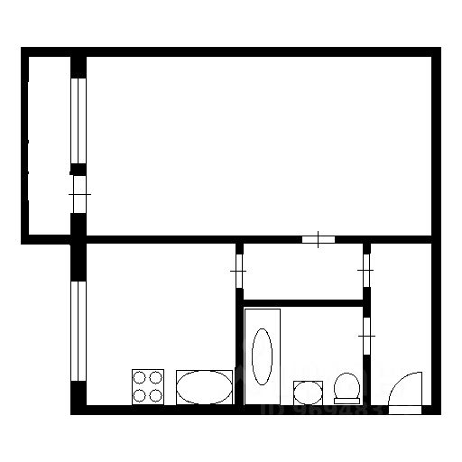 Планировка этой квартиры по данным Циан