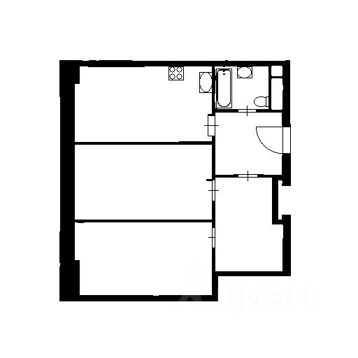 Планировка этой квартиры по данным Циан