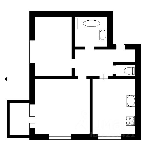 Планировка этой квартиры по данным Циан